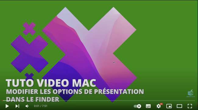 Modifier les options de présentation dans le Finder