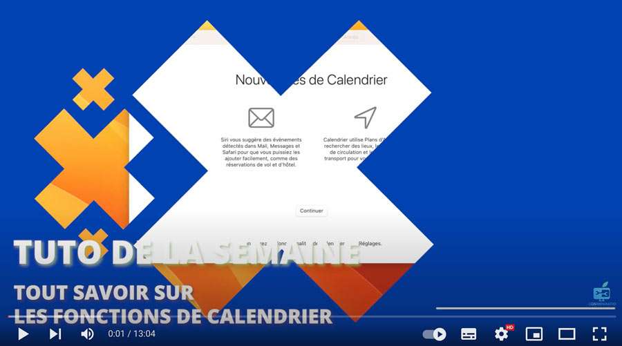 Tuto vidéo : les options de calendrier sur MacOs
