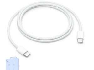Câble Apple Tissé USB-C vers USB-C (1m) 60W MQKJ3ZM/A Blanc (iPhone 15) Origine