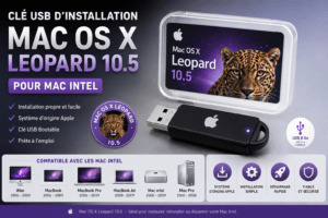 Clé USB Installation Mac OS X Leopard 10.5 Intel Bootable – Réinstallation Apple